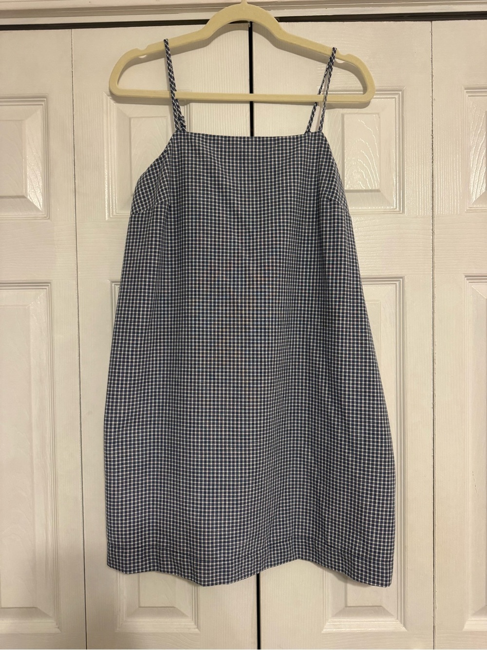 Old navy blue checkered babydoll dress
